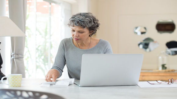 Lady working at laptop